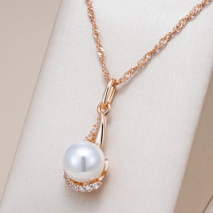 Luxusní náhrdelník s kameny pozlacený 14K zlatem KI806 (Barva (Varianta) H1886)
