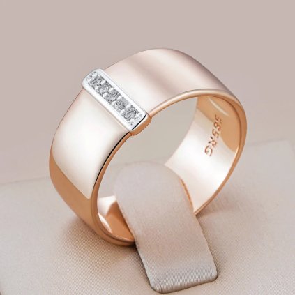 Luxusní prsten s kameny pozlacený 14K zlatem KI969 (Barva (Varianta) Z1206, Velikost prstenu 10 (62,5 mm))