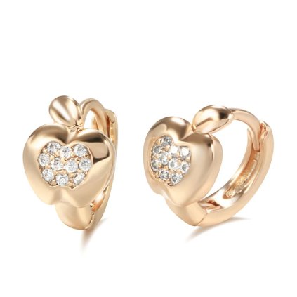 Luxusní náušnice s kameny pozlacené 14K zlatem KI275 (Barva (Varianta) ROSE GOLD)