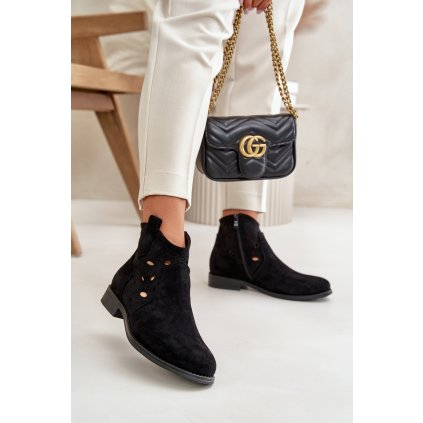 Kotníkové boty na zip s dírkami S.Barski HY42-081 - 37