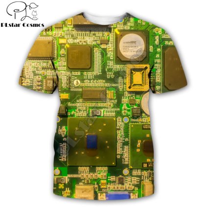 Tričko s potiskem 3D CS595 Electronic chip (Barva (varianta) Barva 8, Velikost 4XL)