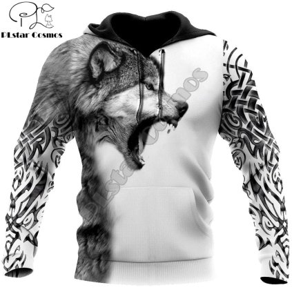 Unisex mikina s potiskem vlka wolf CS932