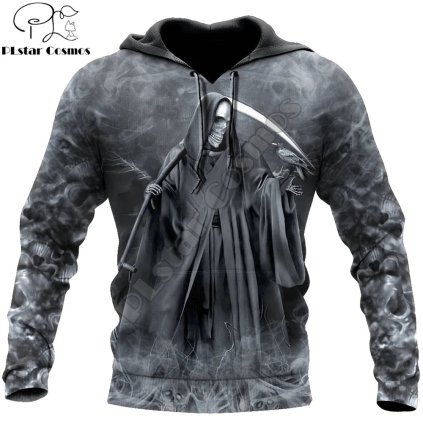Unisex mikina s potiskem CS932 smrt s kosou (Barva (varianta) Zip Hoodie, Velikost 5XL)