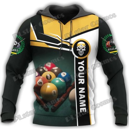 Mikina s celoplošným potiskem billiard kulečník tým (Barva (varianta) Hoodies, Velikost L)