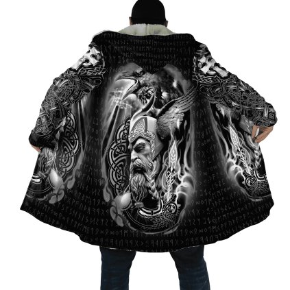 Dlouhá zimní mikina s potiskem CS2225 Raven Wolf Tattoo 3D
