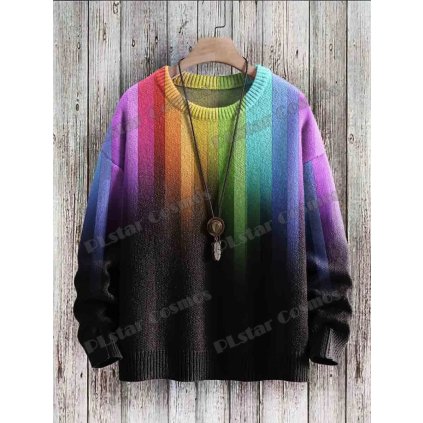 Unisex svetr s potiskem CS1122 Gradient Art & Multicolor (Barva (varianta) Svetr, Velikost 7XL)