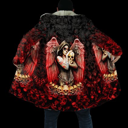 Dlouhá zimní mikina s potiskem CS2229 Dark Angel Skull