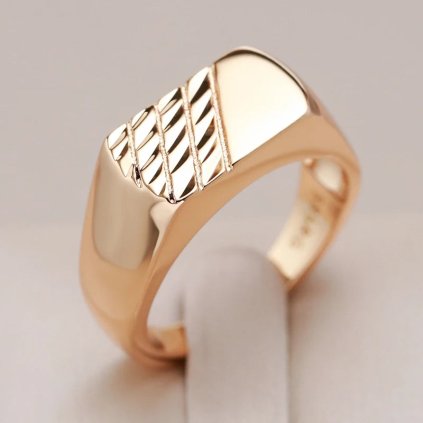 Pečetní prsten se vzorem (Barva (Varianta) 585 Rose Gold, Velikost prstenu 11 (65,1 mm))