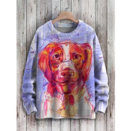 Unisex svetr s potiskem CS1133 pes dog (Barva (varianta) Svetr, Velikost S)