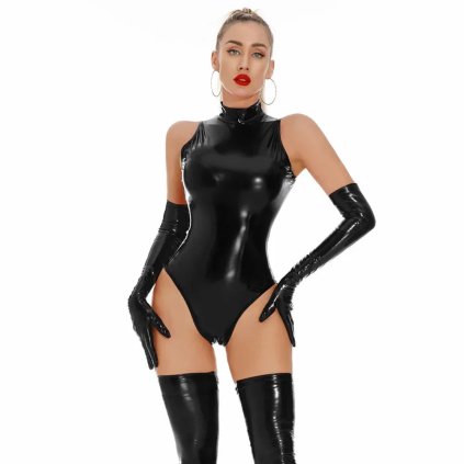 Erotické latexové body (Barva Černá, Velikost 3XL)