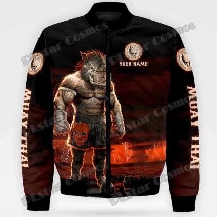 Bomber bunda s 3D potiskem psy boxer