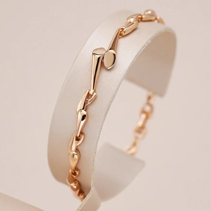 Dámský náramek s geometrickými vzory (Barva (Varianta) ROSE GOLD, Délka 19CM)