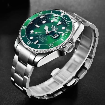 Pánské analogové hodinky s kovovým páskem TF893 (Barva (varianta) silver green)