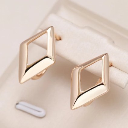 Pozlacené náušnice s anglickým zámkem (Barva (Varianta) ROSE GOLD)