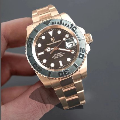 Pánské analogové hodinky s kovovým páskem TF909 (Barva (varianta) rose gold Black)