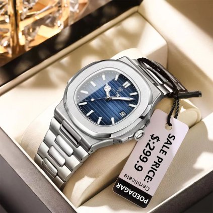 Pánské analogové hodinky s kovovým páskem TF915 (Barva (varianta) Stříbrná)