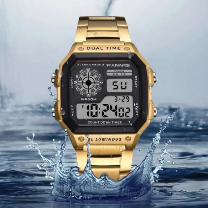 Unisex digitální hodinky DF895 (Barva (varianta) golden)