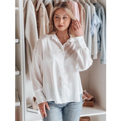 Dámská košile one size oversize SATINIA DY0449 (Velikost ONE SIZE, Barva Bílá)