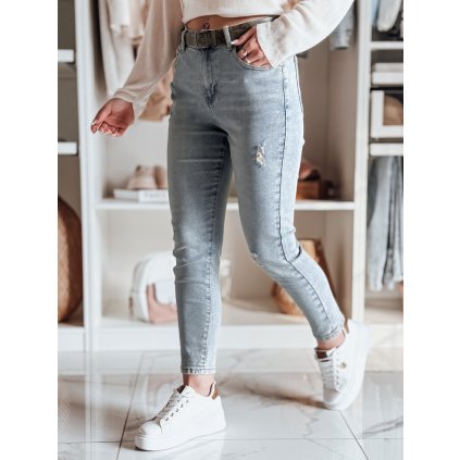 Dámské džíny slim fit s páskem MIXFELL UY2418 (Velikost S, Barva Nebeská)