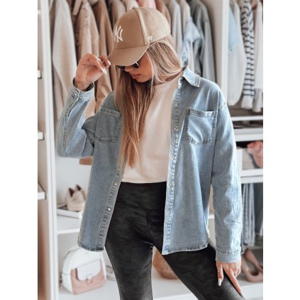 Dámská košile džínová oversize BLUJANES DY0455 (Velikost S, Barva Nebeská)