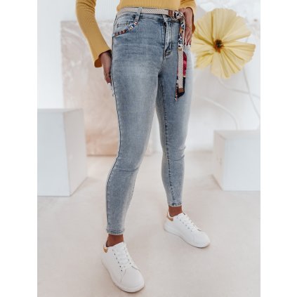 Dámské džíny skinny TRENDIFIX s páskem UY2481 (Velikost 28, Barva Nebeská)