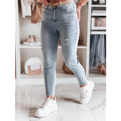 Dámské džíny mom fit MOMWAY UY2489 (Velikost S, Barva Nebeská)