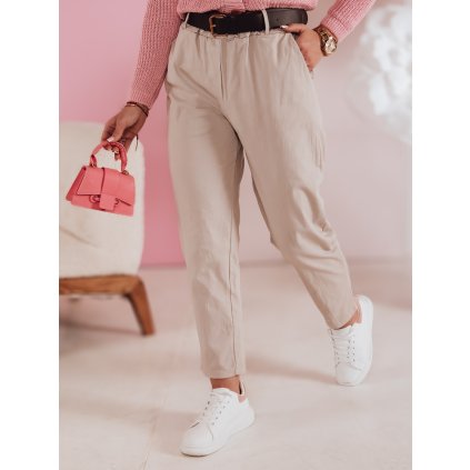 Dámské kalhoty casuals páskem SOFELIA UY2505 (Velikost ONE SIZE, Barva Světle hnědá)