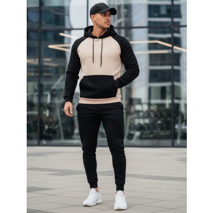 Pánská mikina basic s kapucí  BX5890 (Velikost M, Barva Béžová)