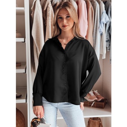 Dámská košile one size oversize SATINIA DY0450 (Velikost ONE SIZE, Barva Černá)