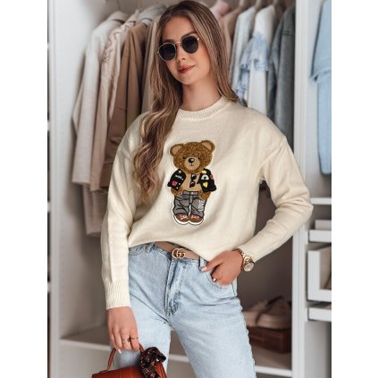 Dámský svetr one size oversize s medvídkem SWEETTED MY2468