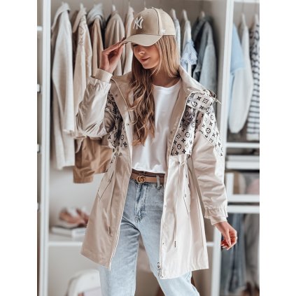 Dámská bunda přechodná parka FERIPARKA TY4874 (Velikost S, Barva Béžová)