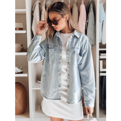 Dámská bunda džínová oversize BLUEDIVA TY4900 (Velikost 6, Barva Nebeská)