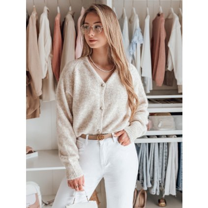 Dámský svetr one size oversize SOFTELLS MY2470 (Velikost ONE SIZE, Barva Béžová)