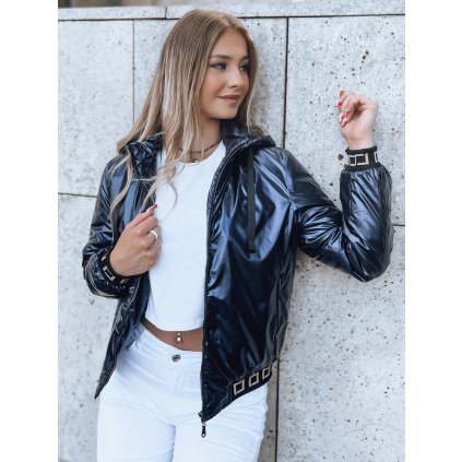 bunda dámská bomber s kapucí DEMETER TY3789 (Velikost S, Barva Tmavě modrá)