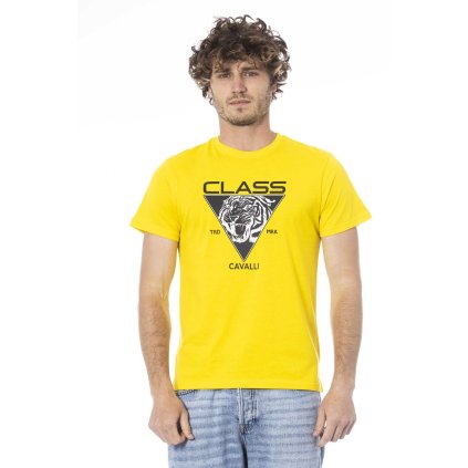Pánské triko CLL2MTS01 SXH01E Cavalli Class (Barva Žlutá, Velikost M)