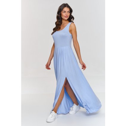 Elegantní viskózové maxi šaty s řasením M874