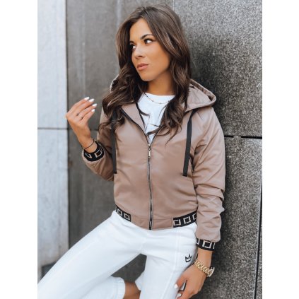 Stylová bunda s kapucí v městském designu TY3750 - Hnědá L