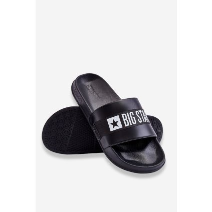 Mužské klasické žabky Big Star LL174458 Khaki (Velikost 40, Barva Černá)