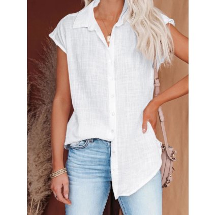Dámská oversize košile na léto (Barva Modrá, Velikost 4XL)