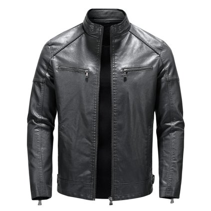 Pánská kožená bunda ND116 (Barva Tmavě hnědá, Velikost 4XL)