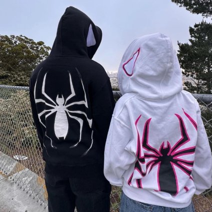 Unisex mikina s pavoukem Spider-man (Barva Bílá, Velikost S)