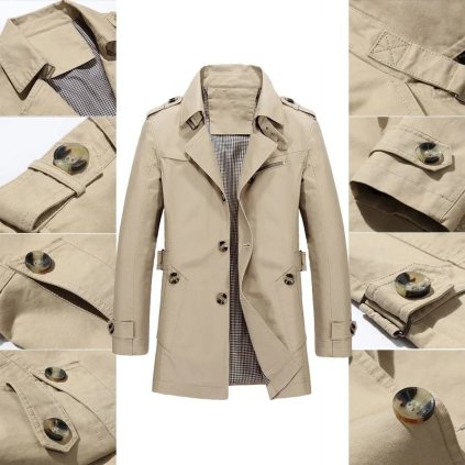 Pánský business trench coat (Barva (varianta) 1306-blue, Velikost 2XL)