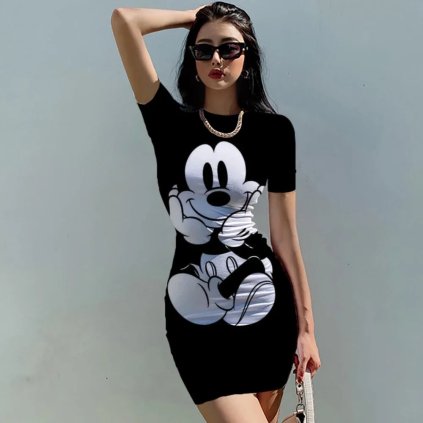 Pouzdrové šaty na léto s Mickey Mouse (Barva (varianta) AKZ8BH0902, Velikost XL)
