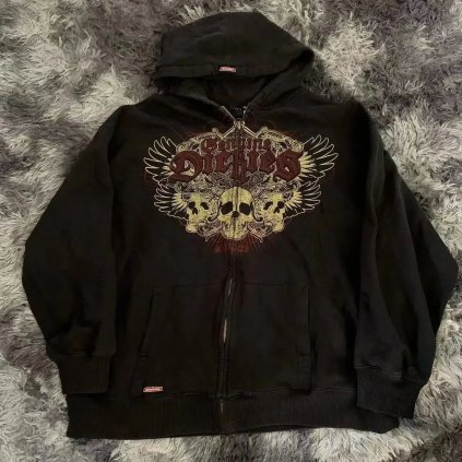 Vintage mikina na zip s potiskem (Barva (varianta) 1, Velikost 2XL)