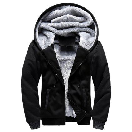 Unisex zimní mikina se zipem a kožíškem (Barva (varianta) Světle šedá, Velikost 5XL)