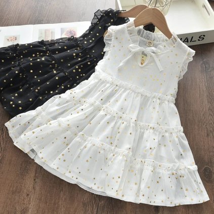 Áčkové šaty s volánky (Barva (varianta) AH214 White, Velikost 2T)