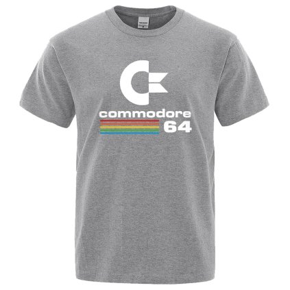 Dámské a pánské tričko s potiskem Commodore 64 (Barva Modrá, Velikost 3XL)