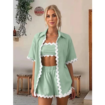 Dámský letní set v romantickém stylu (Barva (varianta) Fuchsiová, Velikost XL)