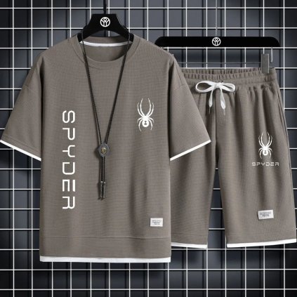Pánské tričko + šortky s pavoukem set (Barva (varianta) Černá, Velikost XL)