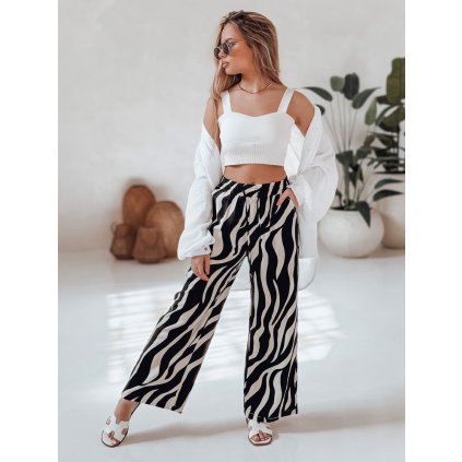 Dámské kalhoty wide leg s pruhy ZEBRAVIBE UY2653 (Velikost M, Barva Barevná)